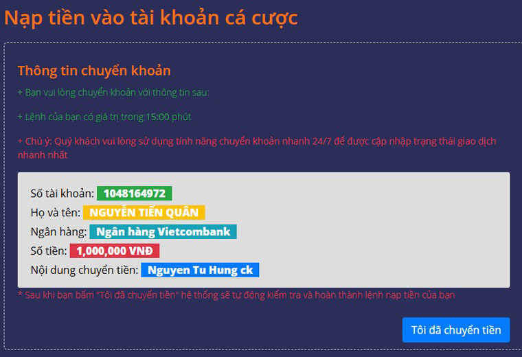 Nạp tiền vào ONE789 và rút tiền thắng